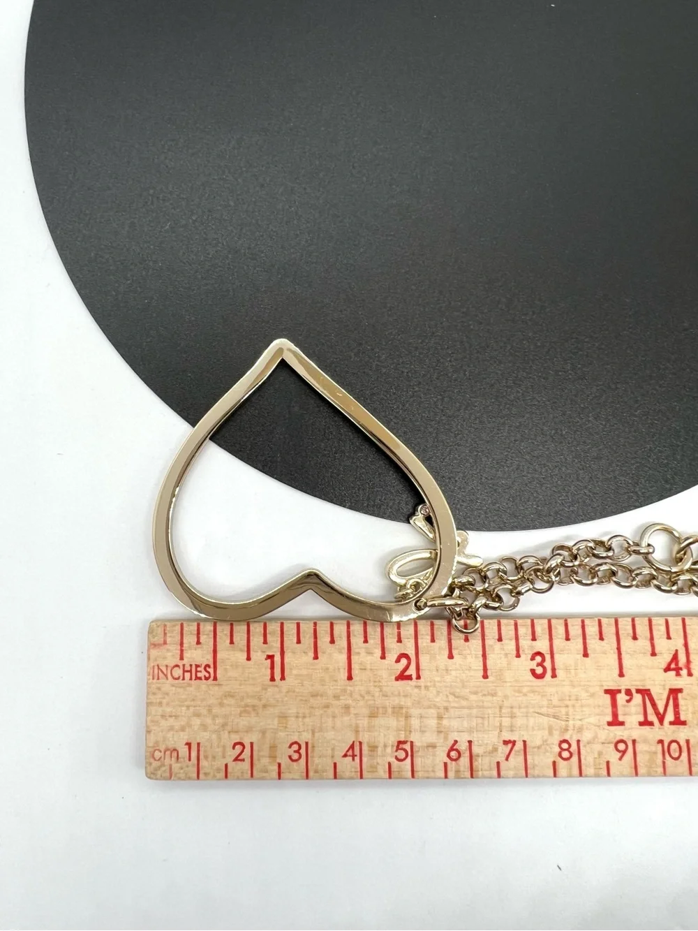 agnès b. Gold Heart Pink Crystal Bag Charm Keychain Signature b Logo